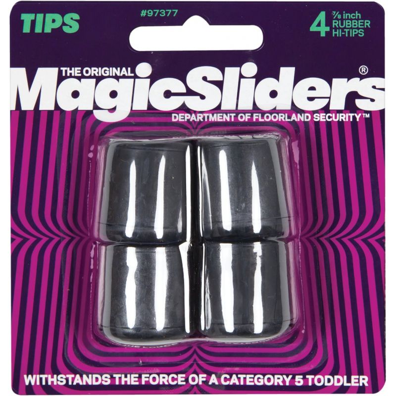 Magic Sliders Rubber Leg Tip 7/8 In., Black