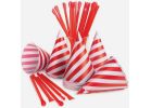 Nostalgia Snow Cone Straws &amp; Cups Red, White