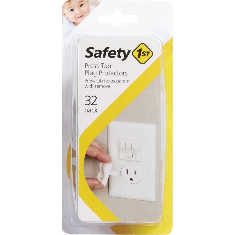 Safety 1st Press Tab Safety Outlet Plug White