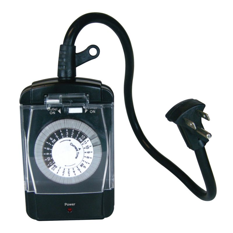 PowerZone Electromechanical Timer, 15 A, 125 V, 1875 W, 1 -Outlet, 24 hrs Time Setting