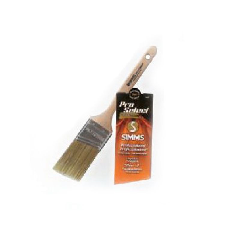 Simms 8030-64 Paint Brush, 2-1/2 in W, Angle Sash Brush, 2-7/8 in L Bristle, Nylon/Polyester Bristle