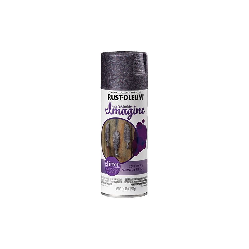Rust-Oleum Imagine 354071 Craft Spray Paint, Glitter, Multi-Color/Purple, 10.25 oz, Can Multi-Color/Purple