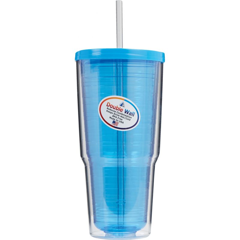 24oz. Double Wall Travel Tumbler with Lid & Straw - Arrow Home Products