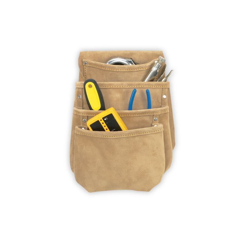 Kuny&#039;s Tool Works Series DW1024 Drywall Pouch, 4-Pocket, Leather, Beige Beige