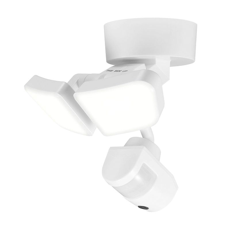 globe 17000214 Video Security Light, LED Lamp, Bright White, 2200 Lumens, 4000 K Color Temp, Plastic Fixture