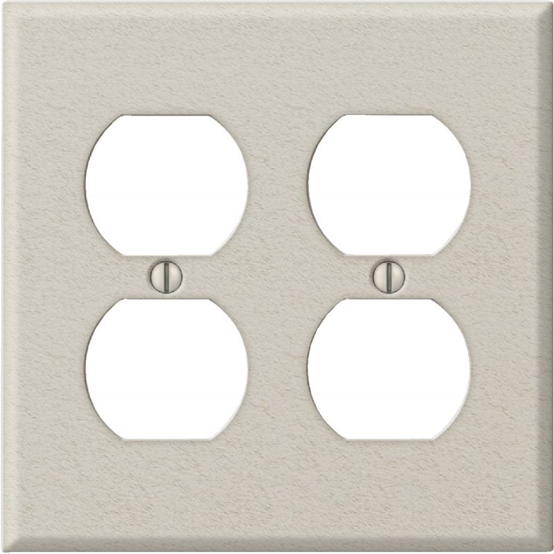 Amerelle PRO Stamped Steel Outlet Wall Plate Light Almond Wrinkle