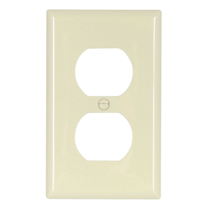 Eaton Wiring Devices 5132LA Receptacle Wallplate, 4-1/2 in L, 2-3/4 in W, 1 -Gang, Nylon, Light Almond, High-Gloss Light Almond