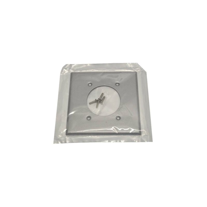 Leviton 4934 Single Receptacle Wallplate, 4-1/2 in L, 4-9/16 in W, 2 -Gang, Steel, Aluminum, Flush Mounting