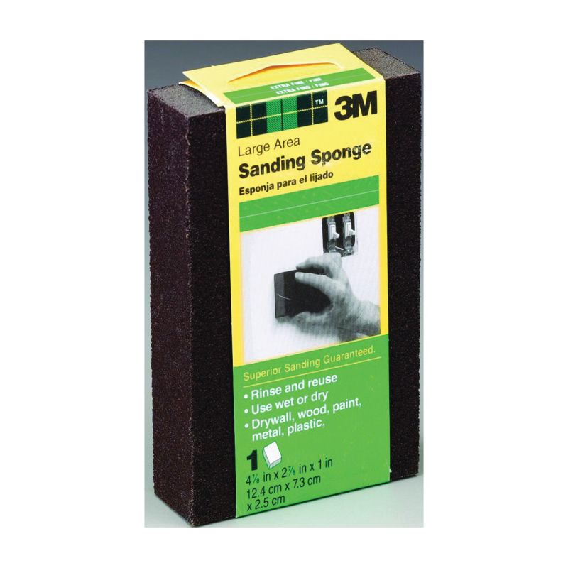 3M DSMC-F Sanding Sponge, 2-7/8 in L, 4-7/8 in W, Coarse, Medium, Aluminum Oxide Abrasive L