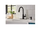 Moen Edwyn 87028 Series 87028BL Pull-Down Kitchen Faucet, 1.5 gpm, 1-Faucet Handle, 1, 4-Faucet Hole, Metal, Matte Black
