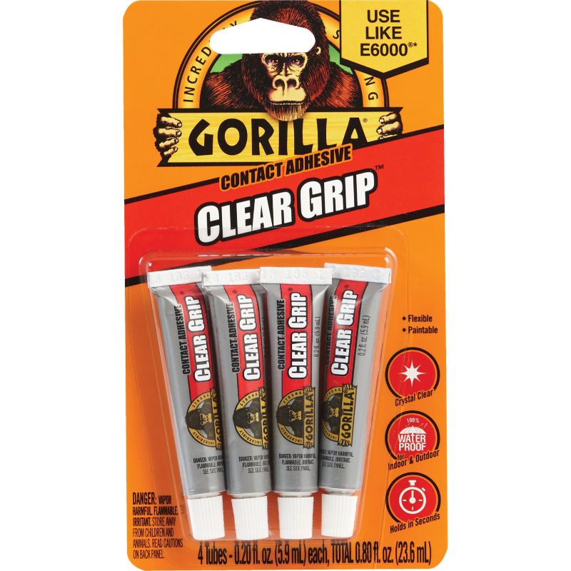 Gorilla Clear Grip Multi-Purpose Adhesive 0.2 Oz., Clear