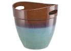 Landscapers Select PT-S040 Planter, 14.8 in Dia, 14-1/2 in H, Round, Resin, Teal, Teal 0.674 Cu-ft, Teal