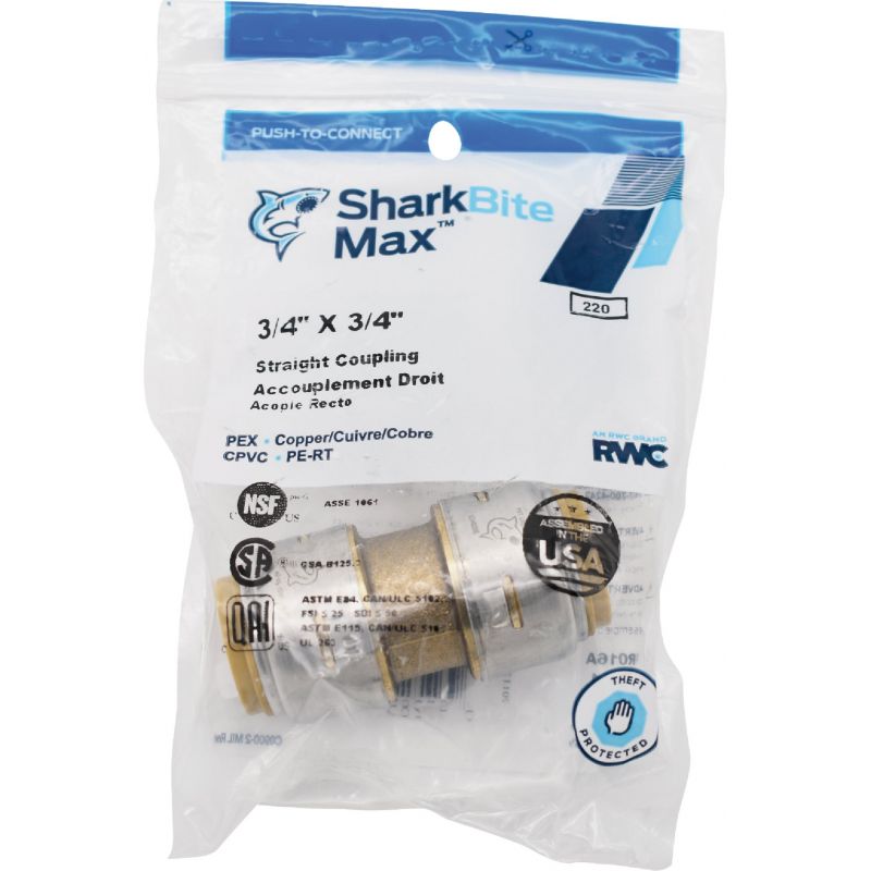 SharkBite Push-to-Connect Straight Brass Coupling
