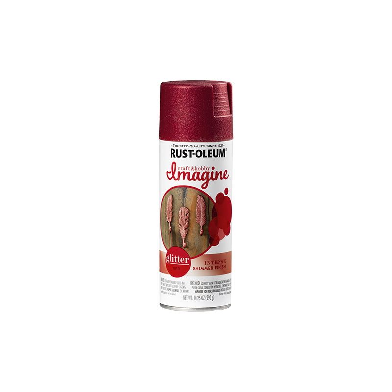 Rust-Oleum Imagine 345705 Craft Spray Paint, Glitter, Red, 10.25 oz, Can Red