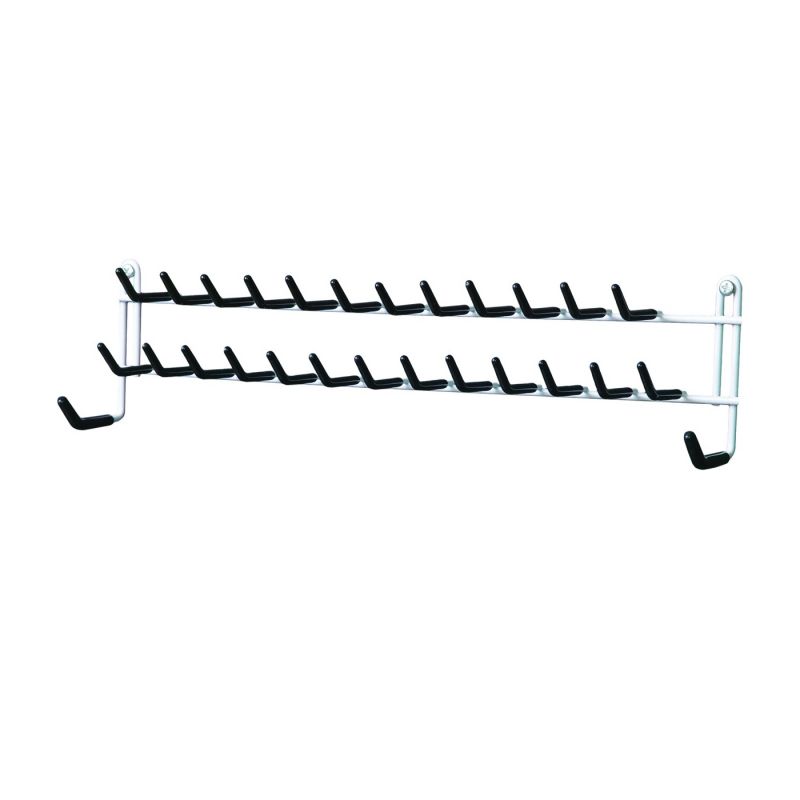 ClosetMaid 805100 Tie and Belt Rack, 15 in OAW, Steel, White White