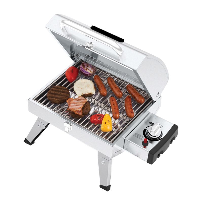 GrillPro 201114 Tabletop Gas Grill, 10,000 Btu, Propane, 1-Burner, 200 sq-in Primary Cooking Surface