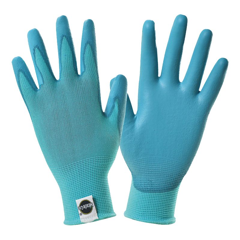 Miracle-Gro MG37164-W-ML Breathable, Lightweight Grip Gloves, Women&#039;s, M/L, Elastic Knit Cuff, Polyurethane Coating M/L, Aqua