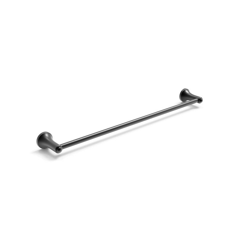 Moen Laia BH5324BL Towel Bar, 24 in L Rod, Stainless Steel/Zinc, Matte, Wall Mounting Black