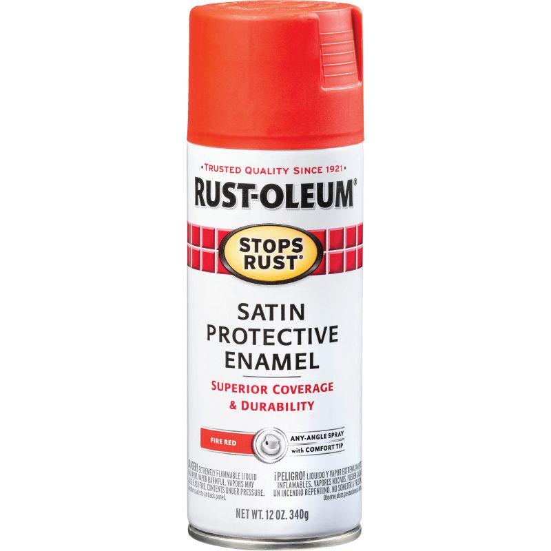Rust-Oleum Stops Rust Protective Enamel Spray Paint Fire Red, 12 Oz.