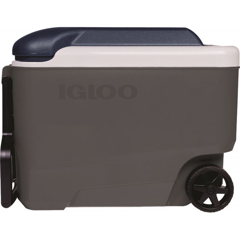 Igloo MaxCold Roller Cooler 40 Qt., Ash Gray/Aegean Sea