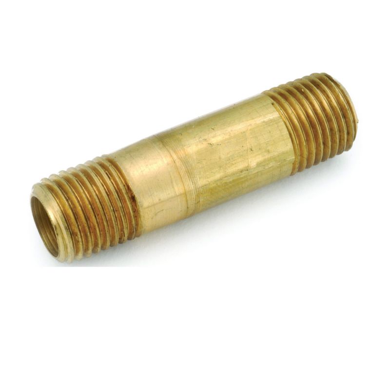 Anderson Metals 736113-0632 Pipe Nipple, 3/8 in, NPT, Brass, 2 in L
