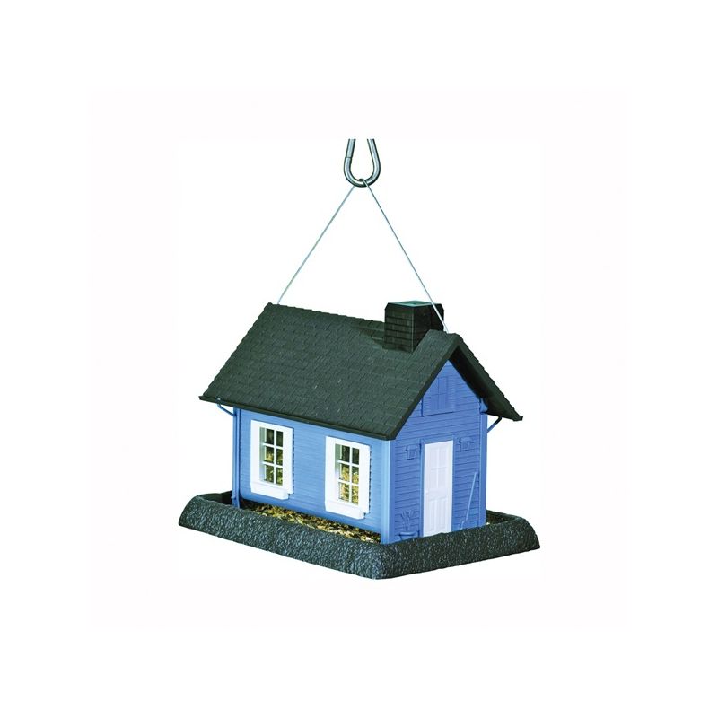 North States 9065 Wild Bird Feeder, Cottage, 8 lb, Plastic, Blue/Gray, 11-1/2 in H, Pole Mounting Blue/Gray