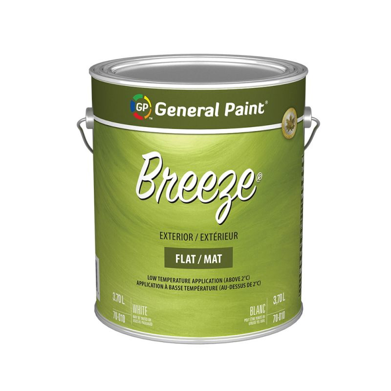 General Paint Breeze 70-010-16 Exterior Paint, Flat, White, 1 gal White