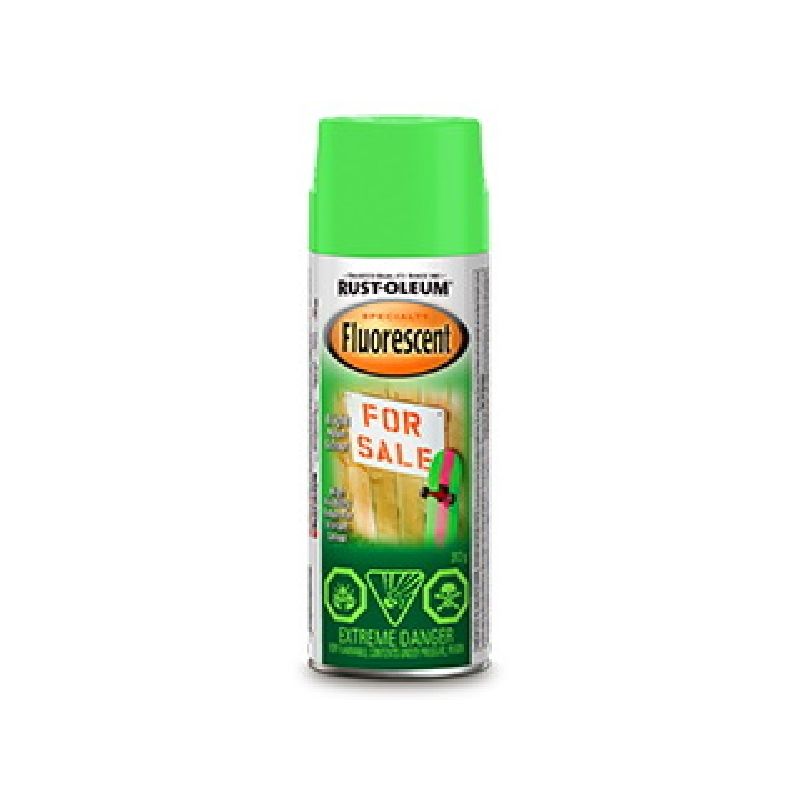 Rust-Oleum N1932830 Fluorescent Spray Paint, Matte, Fluorescent Green, 312 g, Can Fluorescent Green