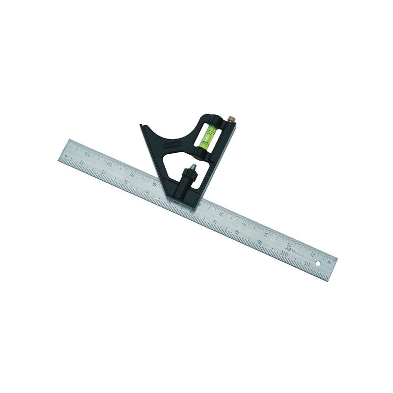 Stanley 46-222 Combination Square, 1 in W Blade, 12 in L Blade, SAE Graduation 12 In