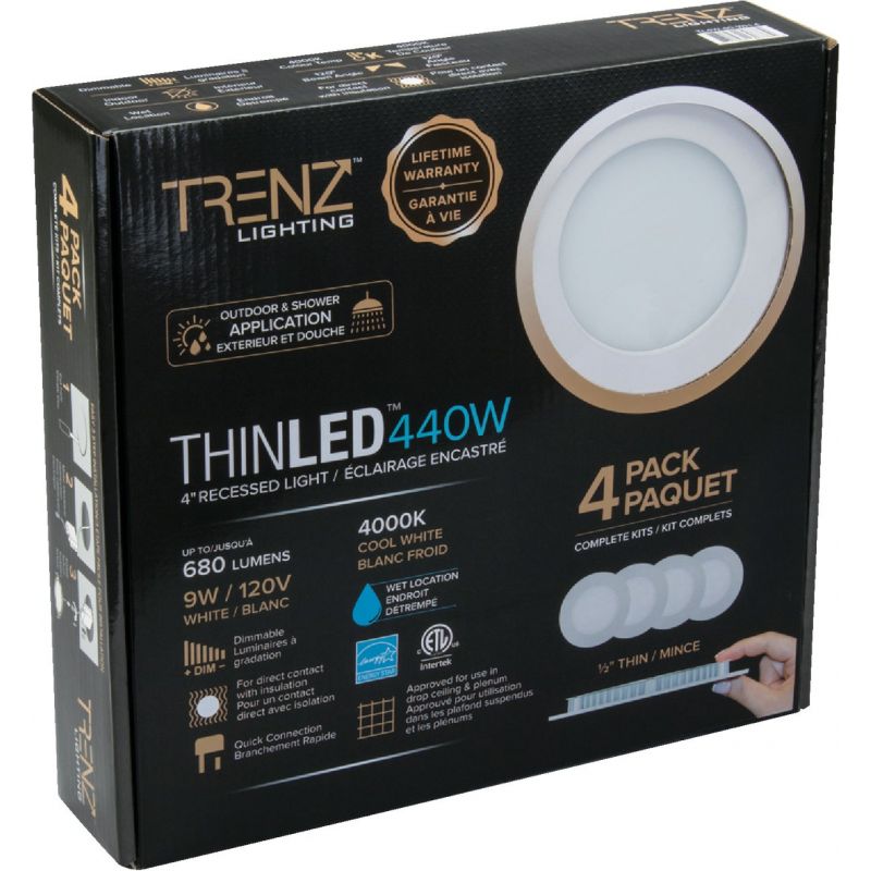 Liteline Trenz ThinLED 4000K Recessed Light Kit White