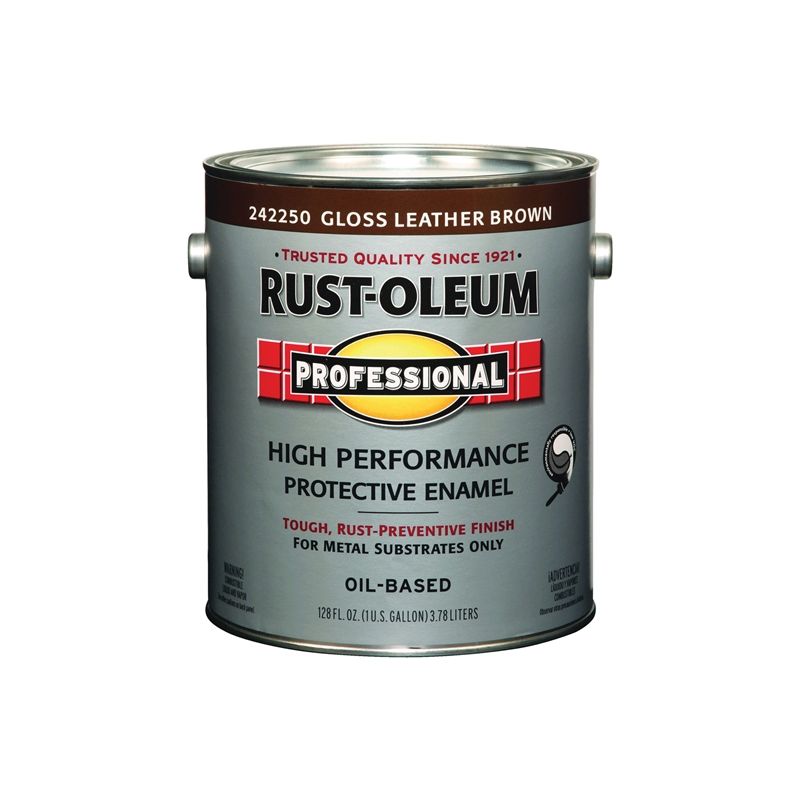 RUST-OLEUM PROFESSIONAL 242250 Protective Enamel, Gloss, Leather Brown, 1 gal Can Leather Brown
