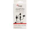 Fuse 3-In-1 Micro USB Charging &amp; Sync Cable Black