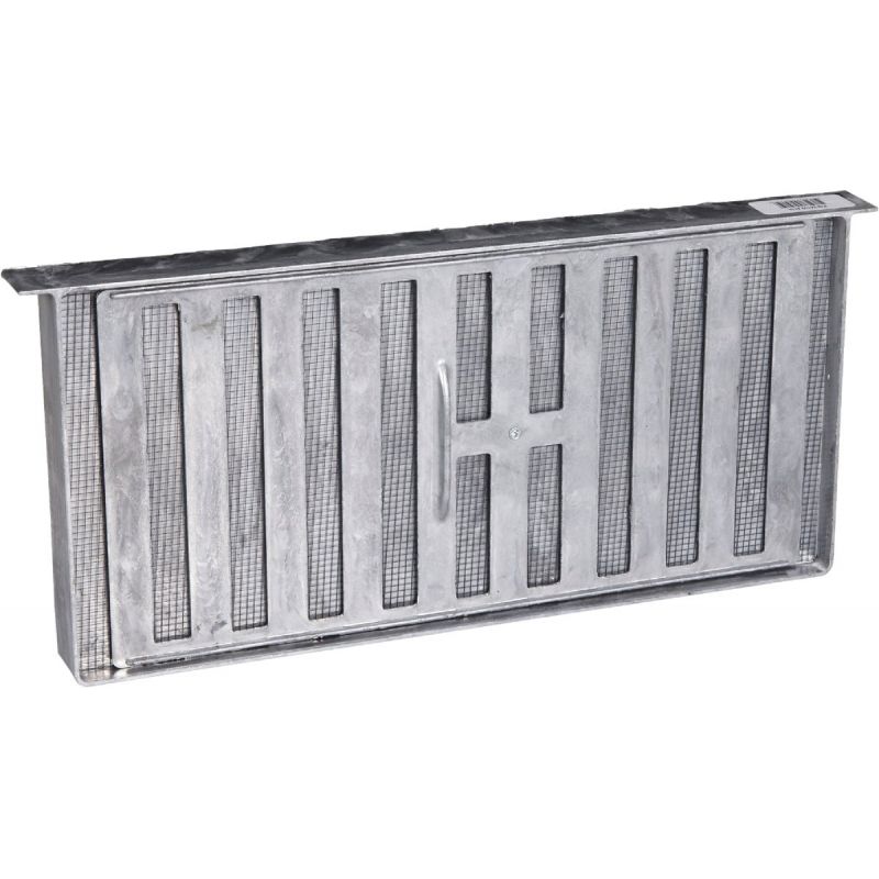 Air Vent Aluminum Manual Foundation Vent with Sliding Damper 8 In. X 16 In., Mill