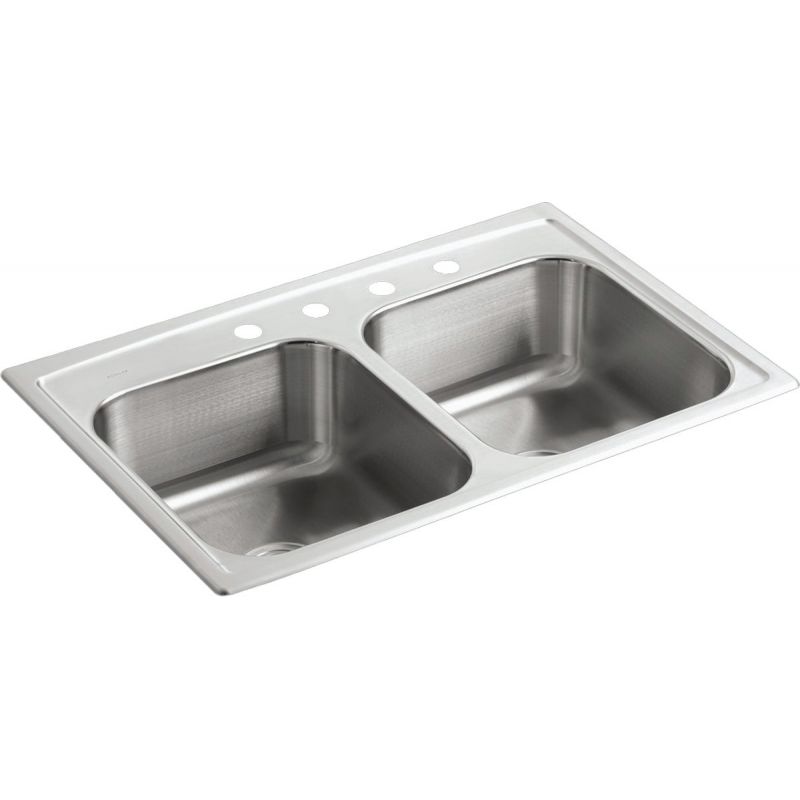 Kohler Toccata Double Bowl Kitchen Sink 33 In. X 22 In. X 8 In. Deep, Stainless Steel