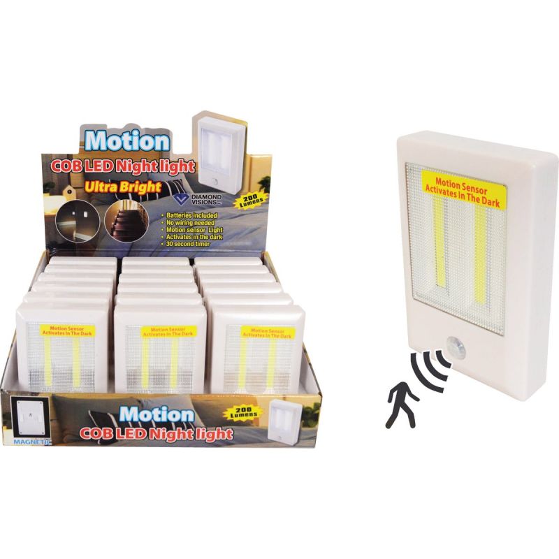 Diamond Visions Motion Activated COB LED Night Light White (Pack of 18)