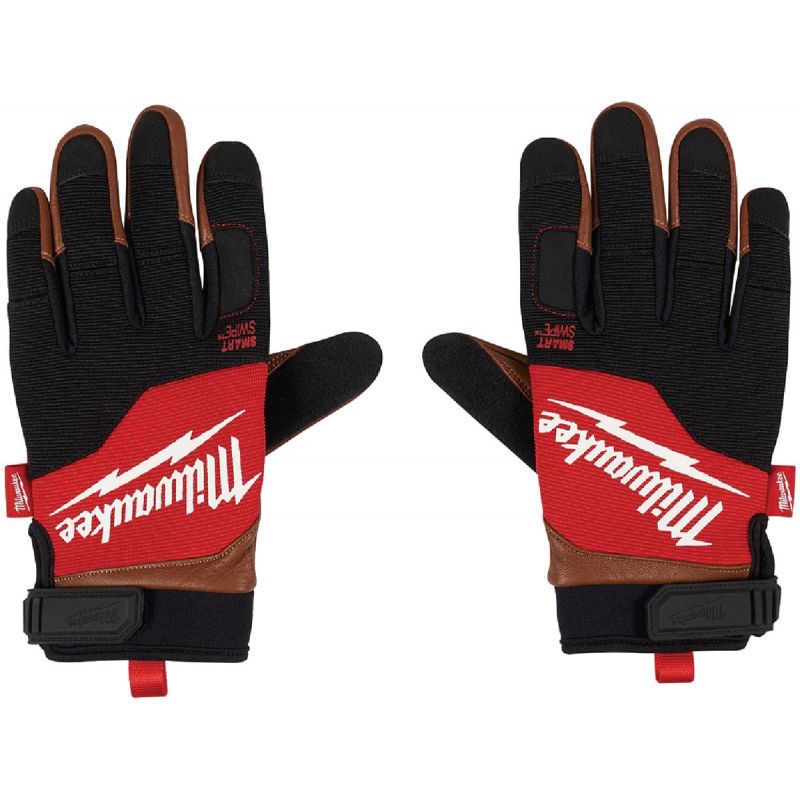 Milwaukee Leather Performance Work Gloves M, Red/Black/Brown