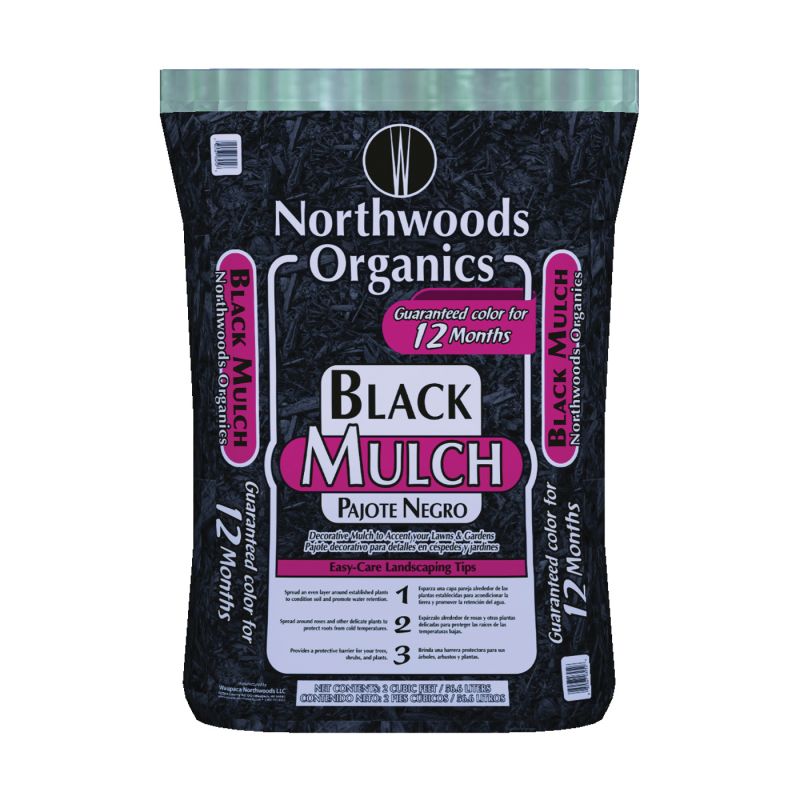 Northwoods Organics WNW03252 Decorative Mulch, Black Bag Black
