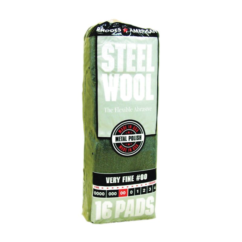 Homax 106602-06 Steel Wool, #00 Grit, Very Fine, Gray Gray