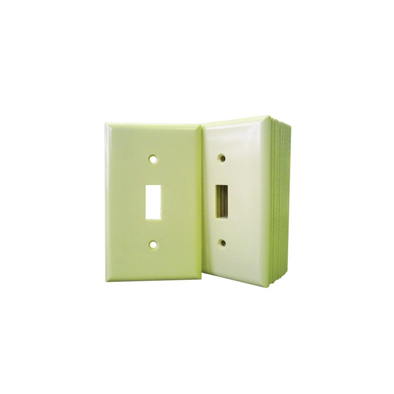 Eaton 2134V-JP Wallplate, 4-1/2 in L, 2-3/4 in W, 1-Gang, Thermoset, Ivory, High-Gloss Ivory