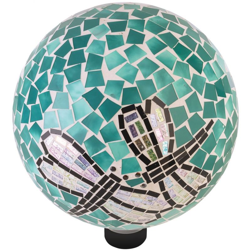 Alpine Mosaic Dragonfly Duo Glass Gazing Globe Multi