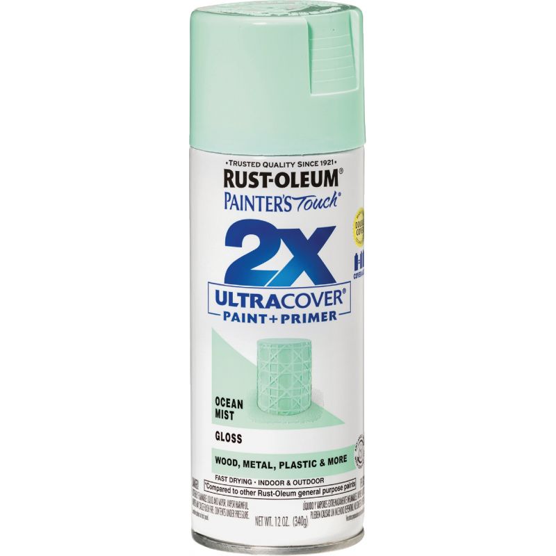 Rust-Oleum Painter&#039;s Touch 2X Ultra Cover Paint + Primer Spray Paint Ocean Mist, 12 Oz.