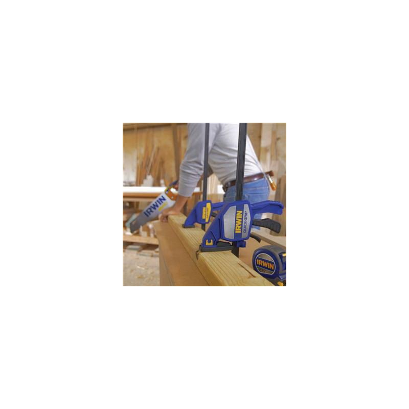 Irwin QUICK-GRIP 1964741 Bar Clamp/Spreader, 300 lb, 36 in Max Opening Size, 3-3/16 in D Throat, Steel Body