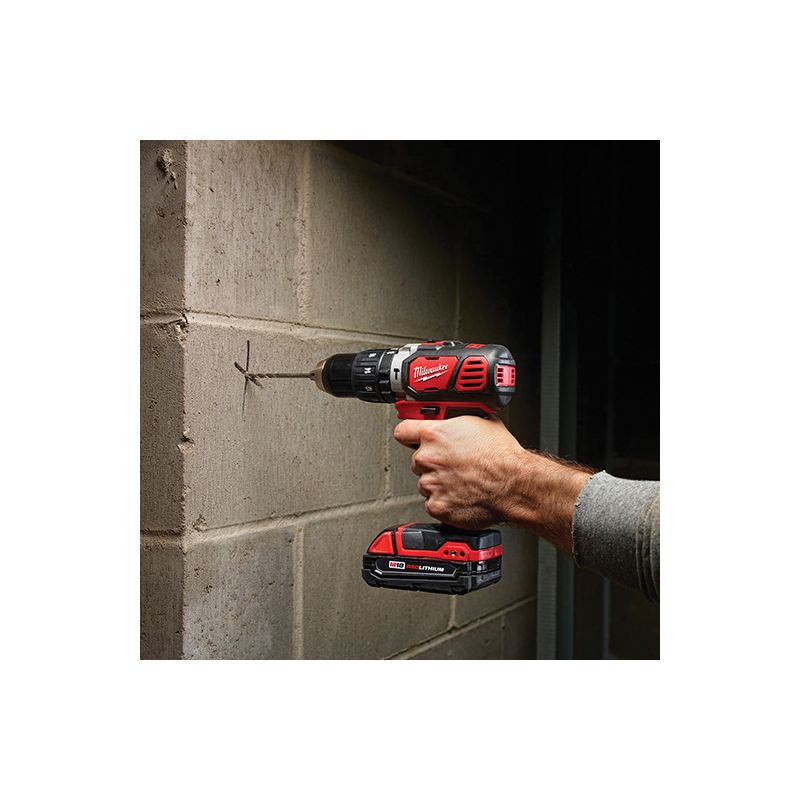 Milwaukee M18 2607-22CT Hammer Drill/Driver Kit, Battery Included, 18 V, 1.5 Ah, 1/2 in Chuck, Single Sleeve Chuck