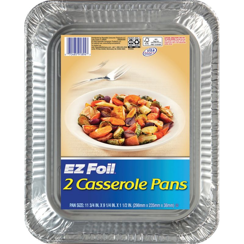 EZ Foil Casserole &amp; Lasagna Baking Pan Aluminum (Pack of 12)