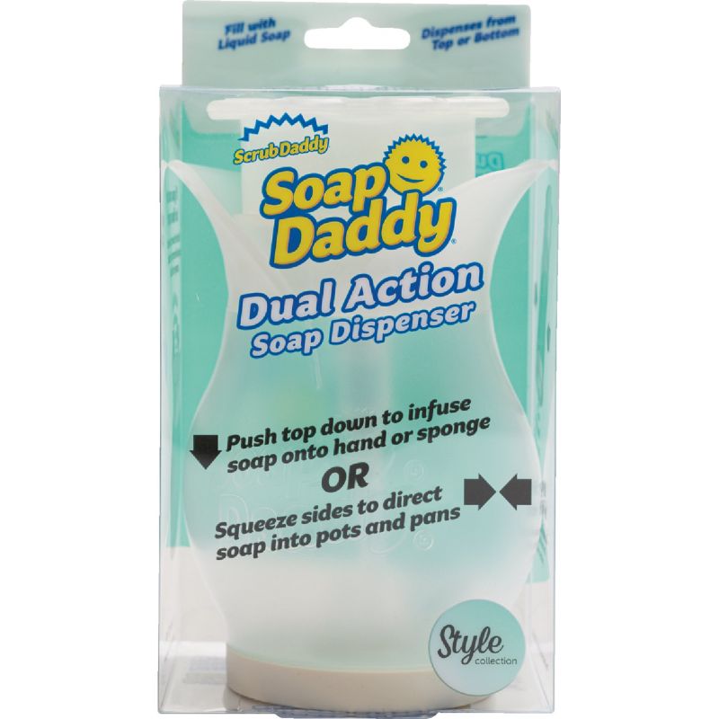 Soap Daddy Dual Action Soap Dispenser Scrub Daddy Push Top Down Squeeze  Clear
