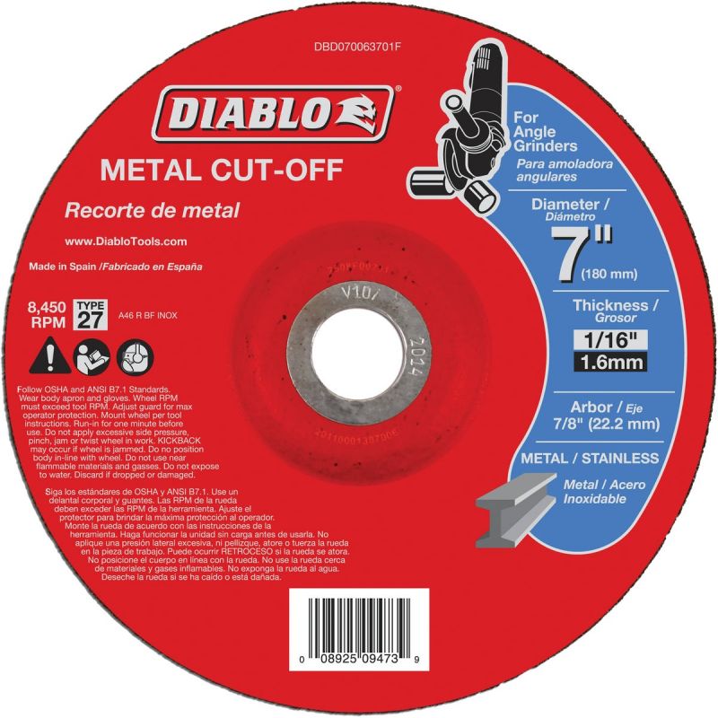 Diablo Type 27 Metal Cut-Off Wheel