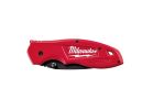 Milwaukee FASTBACK Series 48-22-1530 Utility Knife, 3 in L Blade, Stainless Steel Blade, Contour-Grip Handle, Red Handle 3 In