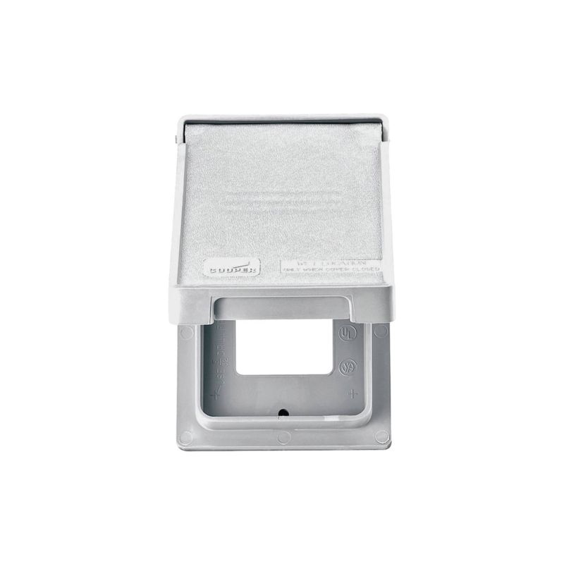 Eaton Wiring Devices S2966W-SP Cover, 4-3/4 in L, 2-61/64 in W, Rectangular, Thermoplastic, White White