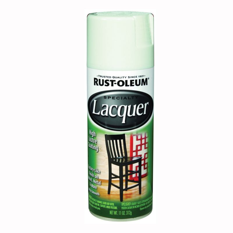 Rust-Oleum SPECIALTY 1904830 Lacquer Spray Paint, Gloss, Liquid, White, 11 oz, Aerosol Can White