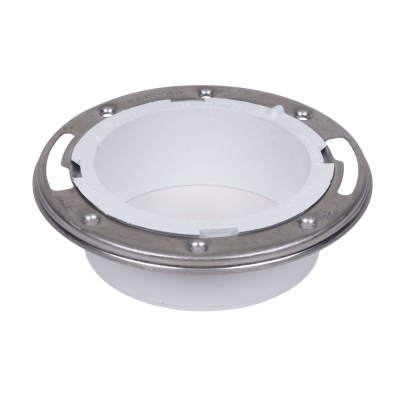 Oatey 43499 Closet Flange, 4 in Connection, PVC, White, For: 4 in Pipes White